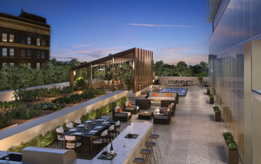 Image of arthaus amenities gallery terrace greenhouse at dusk 1280×805